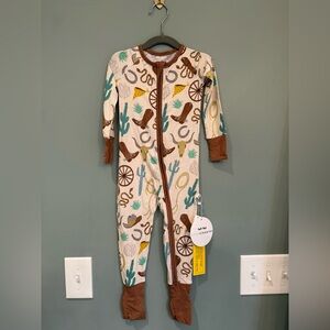 NWT Little Sleepies Caramel Ready To Rodeo Zippy, 18-24 Months